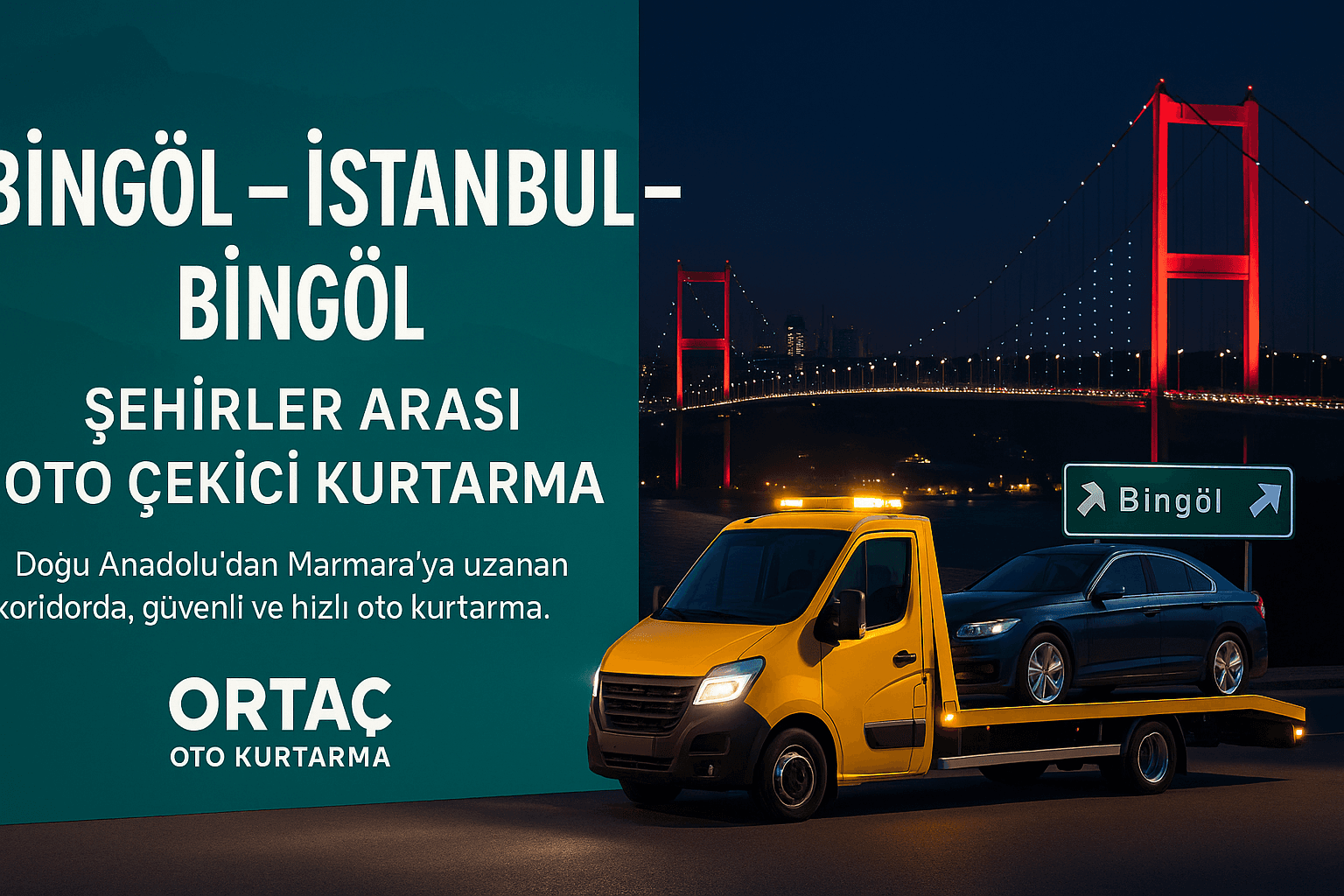Bingöl Ankara Bingöl şehirler arası oto çekici kurtarma